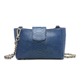 Snake Skin Chain Bag Mini Square Wallet Messenger Bag