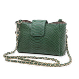 Snake Skin Chain Bag Mini Square Wallet Messenger Bag