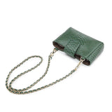 Snake Skin Chain Bag Mini Square Wallet Messenger Bag