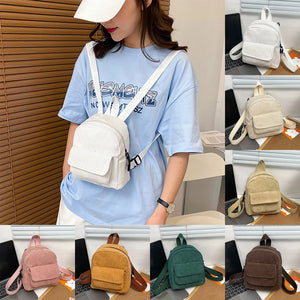 Velvet Solid Corduroy Backpack Women