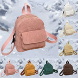 Velvet Solid Corduroy Backpack Women