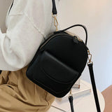 Small Leather Backpack Women Crossbody Bag Multi-Function Shoulder Handbags
