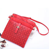 Women Messenger Bags Hollow Out Crossbody Bag Soft PU Leather Clutches Bolsas