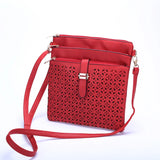 Women Messenger Bags Hollow Out Crossbody Bag Soft PU Leather Clutches Bolsas