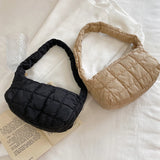 Space Pad Cotton Shoulder Bag Female Shopper Winter Nylon