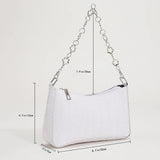 Stone Pattern Leather Women Underarm Shoulder Bags Flower Chain Handbag Tote