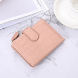 Stone Pattern Small Wallet Women Leather Short Purse Ladies Casual Thin Clutch
