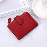 Stone Pattern Small Wallet Women Leather Short Purse Ladies Casual Thin Clutch