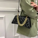 Plaid PU Leather Crossbody Bag for Women Stylish Shoulder Handbag