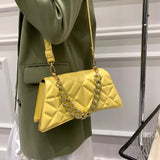 Plaid PU Leather Crossbody Bag for Women Stylish Shoulder Handbag
