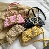 Plaid PU Leather Crossbody Bag for Women Stylish Shoulder Handbag