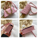 Plaid PU Leather Crossbody Bag for Women Stylish Shoulder Handbag