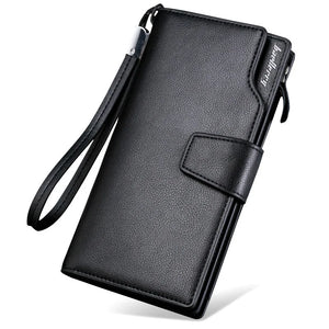 Leather Long Wallet Men Purse Clutch Zipper Around Multifunction