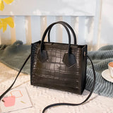 Crocodile Pattern Crossbody Handbags Vintage Style Tote Shoulder Bag