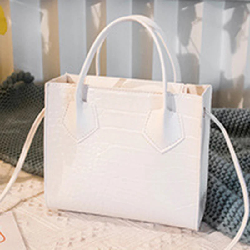 Crocodile Pattern Crossbody Handbags Vintage Classic Solid Style Shoulder Bag