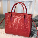 Crocodile Pattern Crossbody Handbags Vintage Classic Solid Style Shoulder Bag