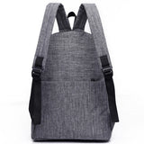 Unisex College Backpack Solid Casual Travel Bag Zipper Closure
