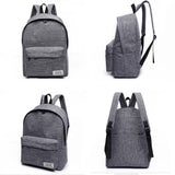 Unisex College Backpack Solid Casual Travel Bag Zipper Closure