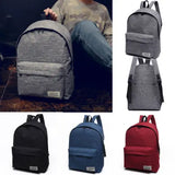 Unisex College Backpack Solid Casual Travel Bag Zipper Closure