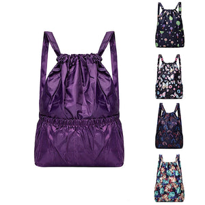 Vintage Drawstring Backpacks Large Capacity Flower Ethnic Style