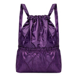 Vintage Drawstring Backpacks Large Capacity Flower Ethnic Style