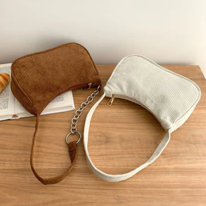 Vintage Women Handbags Corduroy Underarm Bag Casual Women Shoulder Bags
