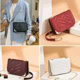 Winter Crossbody Bag Chain Strap Shoulder Embroidery Handbag Messenger