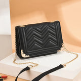 Winter Crossbody Bag Chain Strap Shoulder Embroidery Handbag Messenger