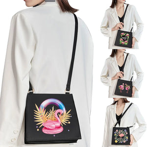 Cartoon Flamingo Print Shoulder Bag for Women