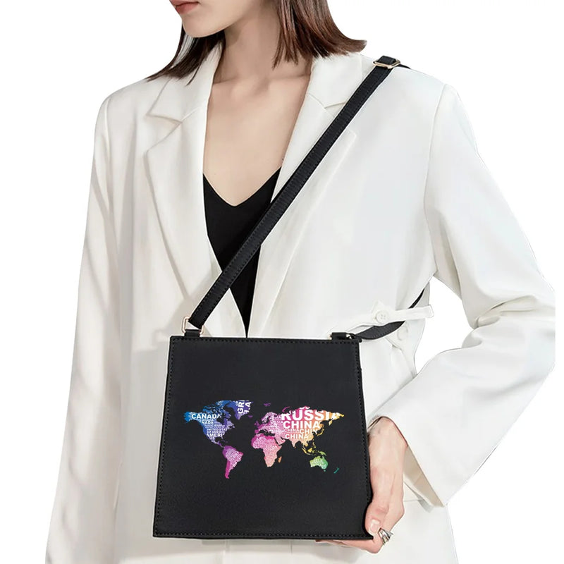 Cartoon Travel Print Bag Square Ladies Handbag