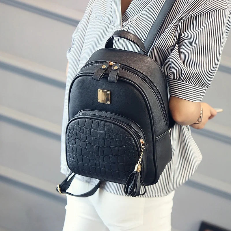 Women Backpack PU Leather Schoolbag for Teenager Girls
