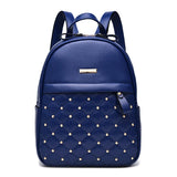 Women's Bead Backpack PU Leather School Bag for Girls