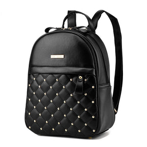 Women's Bead Backpack PU Leather School Bag for Girls