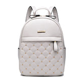 Women's Bead Backpack PU Leather School Bag for Girls