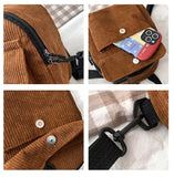 Corduroy Mini Student Backpack