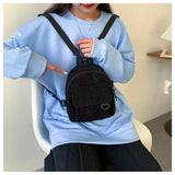 Corduroy Women Mini Backpack Casual Bookbag