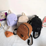 Women's Corduroy Mini Backpack Green