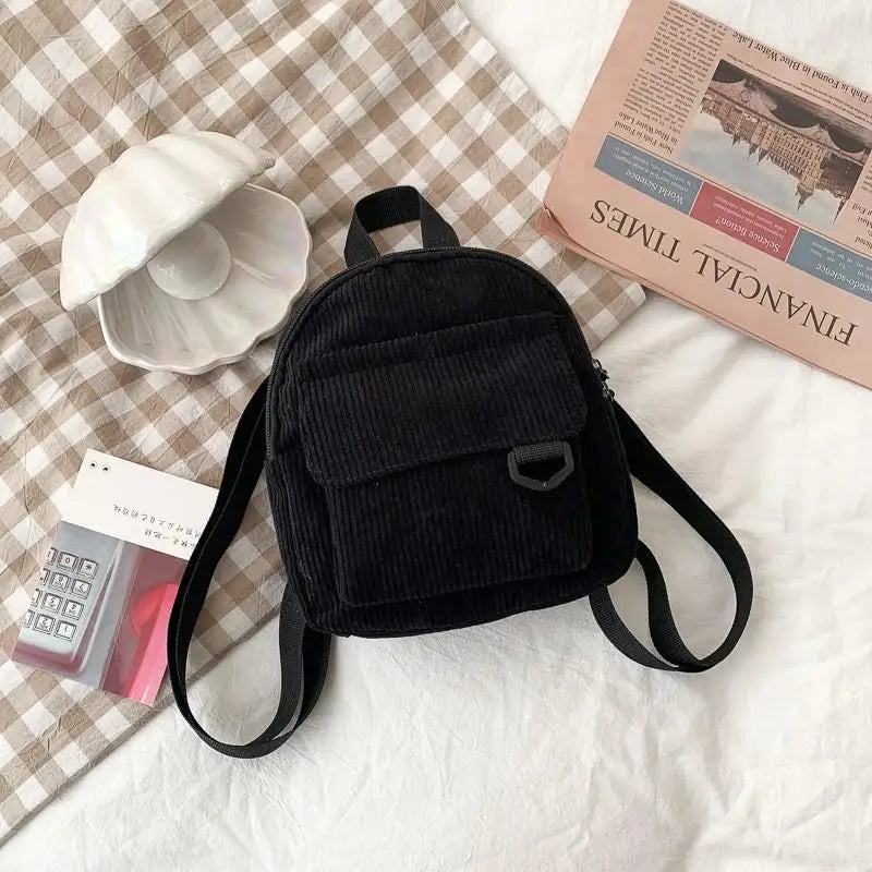 Corduroy Mini Student Backpack
