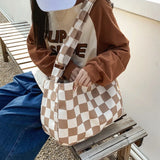 Women Plaid Checkerboard Messenger Bags Ladies Crossbody Bag