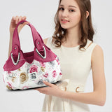 Printed Flowers Ladies Shoulder Bag High Quality Leather Handbag