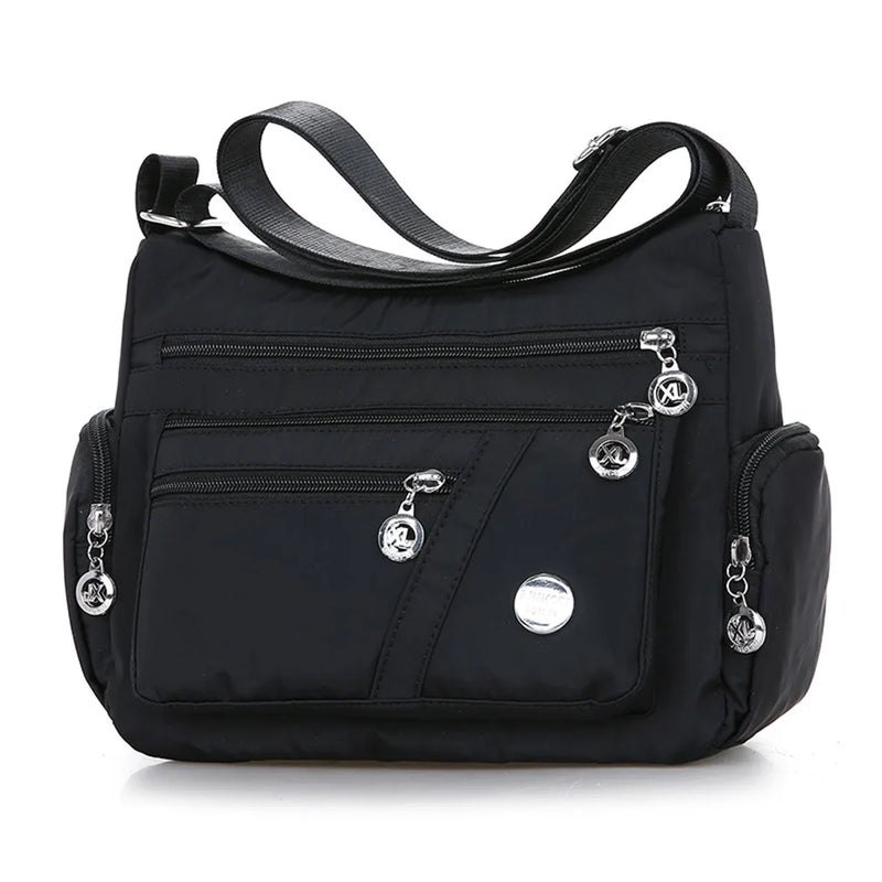Nylon Oxford Shoulder Messenger Bag Waterproof Zipper Travel Crossbody Bag