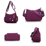 Women Nylon Waterproof Shoulder Bag Lightweight Travel Crossbody Bag