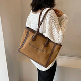 Women Canvas Handbags Casual Beige Brown Large Capacity Shoulder Bags