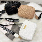 Women Small Messenger Bag Lingge Embroidery Female Shoulder Chain Phone Purse