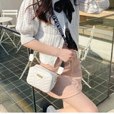 Women Small Messenger Bag Lingge Embroidery Female Shoulder Chain Phone Purse