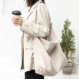 Corduroy Tote Bag - Large Capacity Solid Handbag