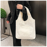 Velvet Canvas Shoulder Bag Large Capacity Tote Bag