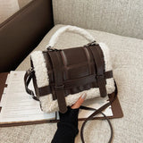 Women Winter Faux Fur Lalambswool Shoulder Crossbody Bag Handbag