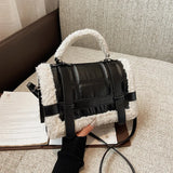Women Winter Faux Fur Lalambswool Shoulder Crossbody Bag Handbag