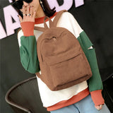 Women's Corduroy Backpack School Bag For Teens